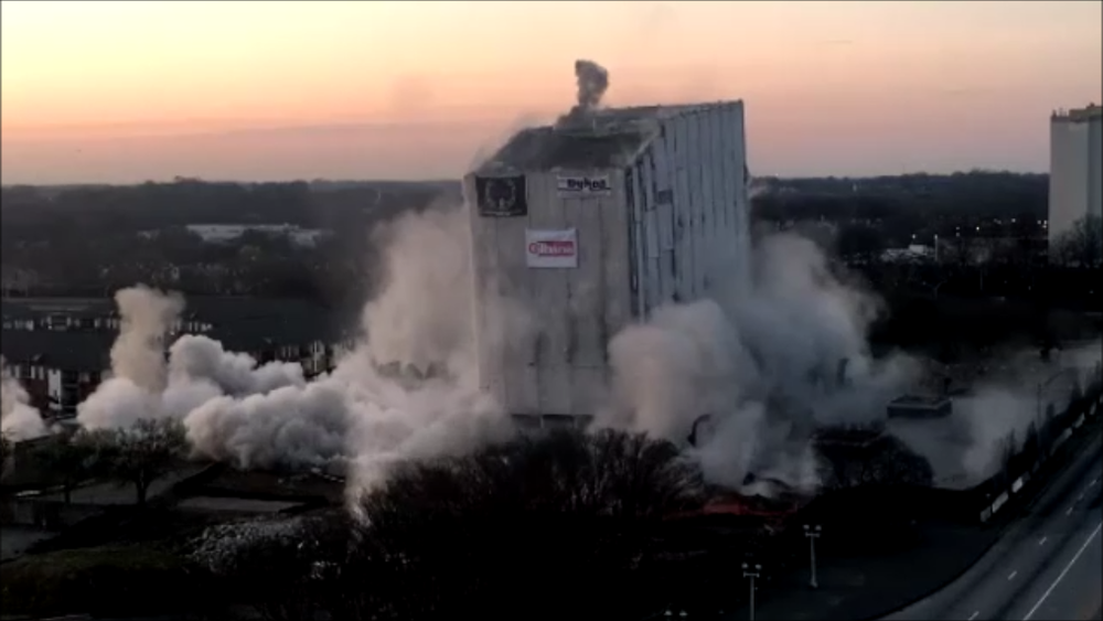 Photo of Archives building collapse during implosion